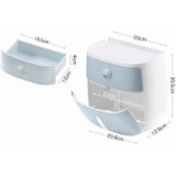 Ecoco E1804 Toilet Multifunctioneel weefselrek met dubbele laag (wit+grijs)