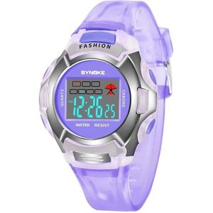 SYNOKE 99329 waterdicht lichtgevende sport elektronische horloge voor kinderen (paars)