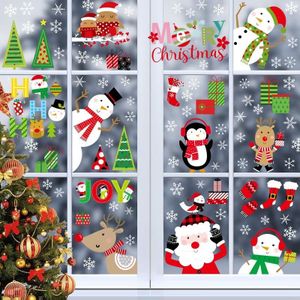 Kerst Statisch Glas Raamdecoratie Achtergrond Decoratieve Stickers (Santa Claus Penguins)