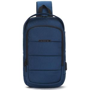 Ozuko 9068 Heren Chest Bag Waterproof Schouder Messenger Bag met externe USB-oplaadpoort(Blauw)