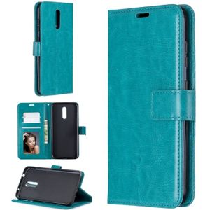 Voor Nokia 3 2 Crazy Horse textuur horizontale Flip lederen draagtas met houder & kaartsleuven & portemonnee & fotolijstjes (blauw)