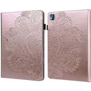 Voor Nokia T10 Peacock Relif Patroon Lederen Tablet Case (Goud)