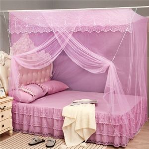 Single-door Mosquito Net Square Roof voor Home Student Dormitory  Grootte:1.0x1.9x1.5 Meter (Roze)