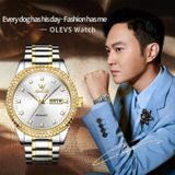 OLEVS 7003 heren multifunctioneel waterdicht mechanisch horloge (goud + wit)
