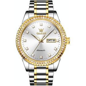 OLEVS 7003 heren multifunctioneel waterdicht mechanisch horloge (goud + wit)