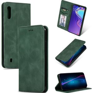 Retro huid voelen Business magnetische horizontale Flip lederen case voor Samsung Galaxy A10 (Army Green)