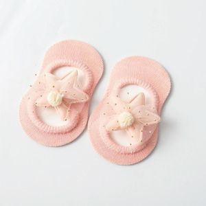 2 paar baby vloer sokken holle bloem spot lijm antislip kinderen sokken  toyan sokken: s 0-1 jaar oud (roze)