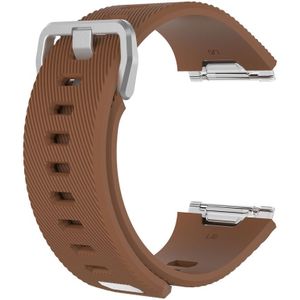Voor Fitbit Ionic Twill Texture Siliconen vervangende polsband horlogeband met gesp  grootte: S (Koffie)