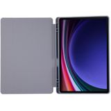 Voor Samsung Galaxy Tab S9+ 3-voudige pure kleur TPU lederen tablethoes met pensleuf