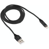 Multifunctionele 1m 3A 8 Pin Male & 8 Pin Female naar USB Nylon Gevlochten Data Sync Charging Audio Cable(Zwart)