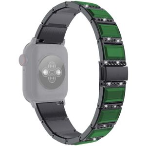 Xingyao-serie tweekleurige stalen band voor Apple Watch Series 6 & SE & 5 & 4 40mm / 3 & 2 & 1 38mm (Zwart+Groen)