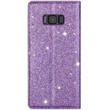 Voor Samsung Galaxy S8+ Ultrathin Glitter Magnetic Horizontal Flip Leather Case met Holder & Card Slots(Paars)