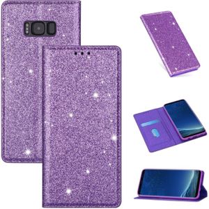 Voor Samsung Galaxy S8+ Ultrathin Glitter Magnetic Horizontal Flip Leather Case met Holder & Card Slots(Paars)