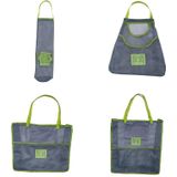3 PC's Multifunctionele mesh bag opbergzak draagbare en carryable hangzak voor groenten en fruit  kleur: groen (klein)
