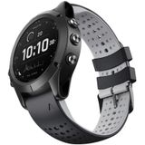 Voor Garmin Fenix 6 tweekleurige siliconen ronde gat quick release vervanging riem horlogeband (zwart grijs)