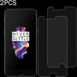 2 PC's OnePlus 5 0.3 mm 9H oppervlaktehardheid 2.5D Explosieveilig niet-volledig scherm getemperd glas scherm Film