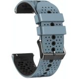 Voor Amazfit GTR 3 Pro 22 mm geperforeerde tweekleurige siliconen horlogeband (blauw + zwart)
