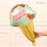 4 PC'S donut Candy Ice Cream gevormde folie ballonnen gelukkige verjaardagsdecoratie grote opblaasbare helium (groene ijs)
