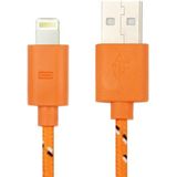 Geweven nylon stijl USB 8 Pin Data Transfer / laad Kabel voor iPhone 6 / 6S & 6 Plus / 6S Plus, iPhone 5 & 5S & 5C, Kabel lengte: 1 meter (oranje)