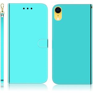 For iPhone XR Imitated Mirror Surface Horizontal Flip Leather Case with Holder & Card Slots & Wallet & Lanyard(Mint Green)