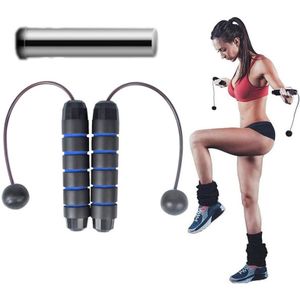 2 PCS indoor ropeless overslaan fitness oefening gewicht touw (zwart blauw + gewicht)