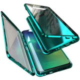 Voor Samsung Galaxy S10+ Magnetic Metal Frame Dubbelzijdige Tempered Glass Case (Goud)