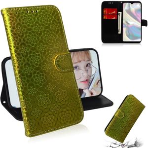 Voor Galaxy A70e Solid Color Kleurrijke Magnetische Gesp Horizontale Flip PU Lederen case met Holder & Card Slots & Wallet & Lanyard(Goud)