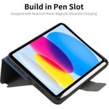 Voor iPad 10e Gen 10.9 2022 ENKAY TPU Back Cover Smart Leather Tablet Case met Pen Slot & Houder (Paars)