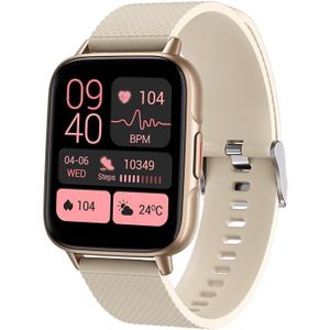 FW02 1 7 inch vierkant scherm siliconen band Smart Health Watch ondersteunt hartslag  bloedzuurstofmonitoring