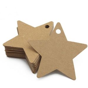 100 PCS/set Vijfpuntige Star Decoration Tag Kraft Papier Blank Small Label Kleding Identificatie Kaart (Cowhide)