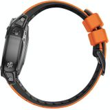 Voor Garmin Fenix 7 22 mm trapeziumvormige siliconen horlogeband met snelsluiting (oranje zwart)
