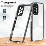 Voor Samsung Galaxy A72 4G/5G 3 in 1 Clear TPU Color PC Frame Phone Case(Black)