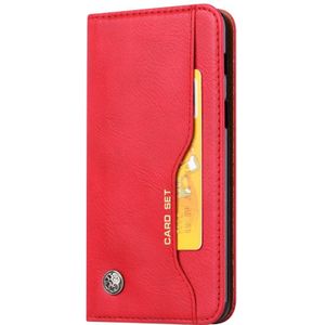 Knead huidtextuur horizontale Flip lederen case voor Galaxy A8 2018  met foto frame & houder & kaartsleuven & portemonnee (rood)
