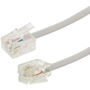2 core RJ11 RJ11 telefoon kabel  Lengte: 1.5m
