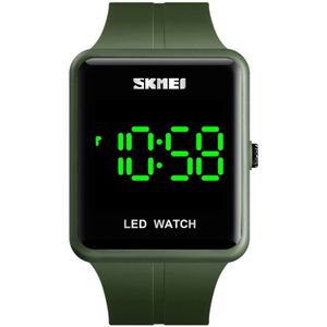 SKMEI 1541 Fashion Led Watch Square Couple Model Waterproof Electronic Watch Silicone Watch (Groen)