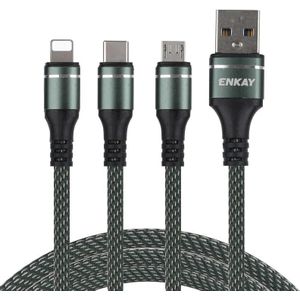 Enkay ENK-CB121 1 5 m 3 in 1 USB 3.0 tot Type-C / 8 Pin / Micro USB 5A snellaadkabel