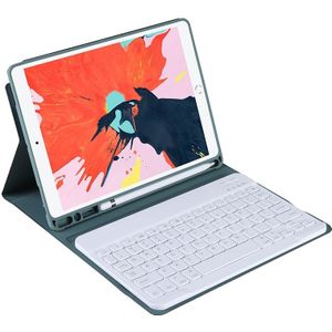 T07BB Voor iPad 9 7 inch / iPad Pro 9 7 inch / iPad Air 2 / Air (2018 & 2017) TPU Candy Color Ultra-dunne Bluetooth Keyboard Beschermhoes met Stand & Pen Slot (Donkergroen)