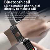 K80 1 57 inch lederen band IP67 oortelefoon afneembaar smartwatch ondersteuning Bluetooth-oproep