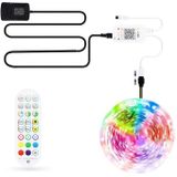 5M 300 LED's Bluetooth Suit Smart Music Sound Control Light Strip Niet-waterdicht 5050 RGB kleurrijke sfeer LED-licht strip met 24-toetsen afstandsbediening (EU-stekker)