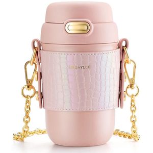 Saylee SL-BW-8432 360 ml roestvrij staal Crossbody Thermos Cups (Rose Pink)