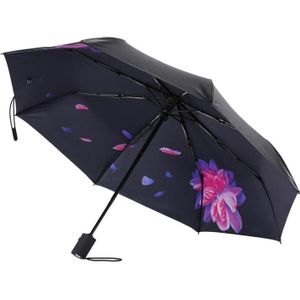 WK WT-U3 zonnige en regenachtige zonnebrandcrme en UV-bescherming vouwen automatische paraplu (maan paars)
