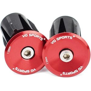 2 paar Aluminium Fiets Uitbreiding Stuur Plug(Rood)