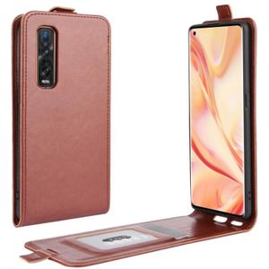 Voor OPPO Find X2 Pro R64 Texture Single Vertical Flip Leather Protective Case met Card Slots & Photo Frame(Brown)