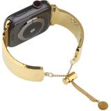 Eenvoudige 316 roestvrijstaal relif armband horlogeband voor Apple Watch serie & 40mm/3 & 2 & 1 38mm (goud)