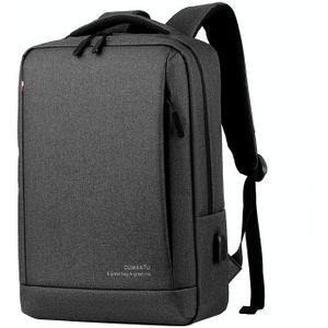 OUMANTU 9003 Business Laptop Bag Oxford Cloth Rugzak met grote capaciteit met externe USB-poort (grijs)