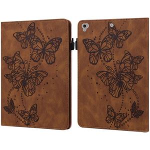Relif Butterfly Pattern Horizontale Flip Leren Tablet Case voor Ipad 9.7 (2018/2017) / Air 2 / Air (Brown)