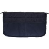 Verdikken draagbare multifunctionele dubbele rits cosmetische zak  opbergtas in zak (donkerblauw)