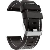 Voor Garmin Descent MK 2 26 mm lederen horlogeband met stalen gesp