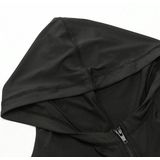 Herfst en Winter Rits Lange mouwen Hooded Sportjack voor Dames (Kleur: Zwart Plus Velvet Maat: XL)