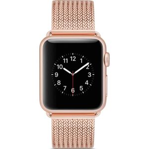 Horlogeband van edelstaal voor Apple Watch Series 3 & 2 & 1 38mm (Rose goud)
